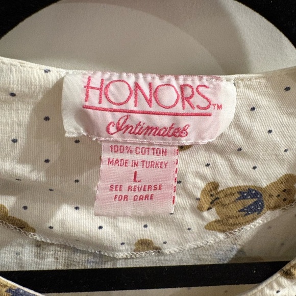 Vintage Honors Intimates Bear Bows Nightgown Large - Picture 2 of 10